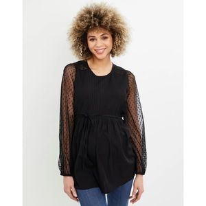 Motherhood Maternity Black Long Sleeve Blouse